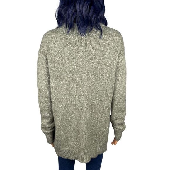 Entro Oversized Green Lace Up Cozy Knit Sweater Size Small - Picture 4 of 6